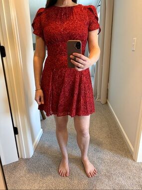 Reformation Red Floral Mini Dress
